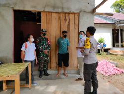 TNI-Polri bersama Satgas PPKM Mikro Desa Semandang Kanan terus Patroli Sampaikan Prokes