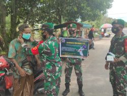 Team Mobile Kodim 1203/ktp. Bergerilya dijalanan Berbagi Masker